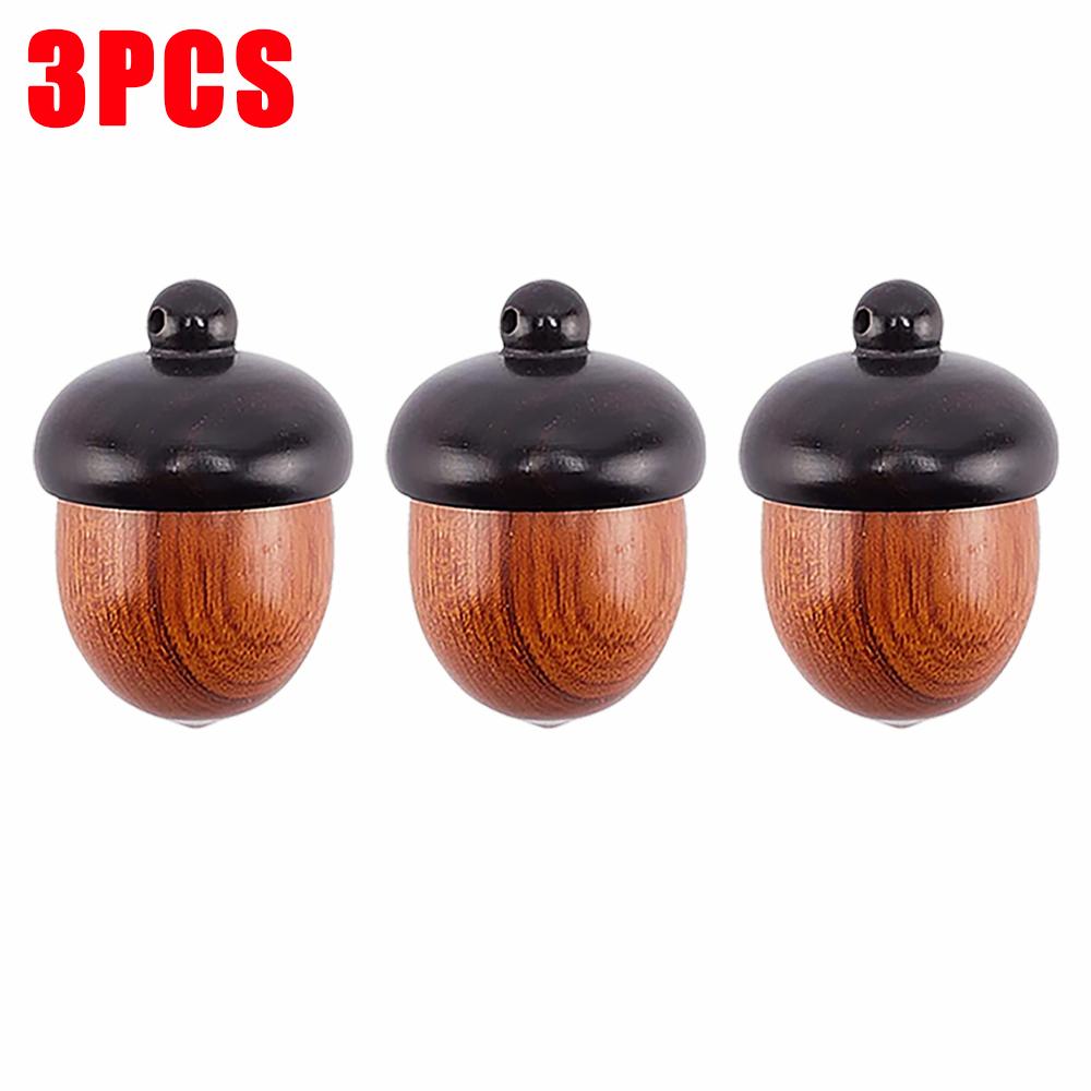 5/1Pcs Mini Wood Acorn Pendant Box Portable Rescue Pill Case Tablets Organizer Multi-purpose Storage Container DIY Acorn Pendant