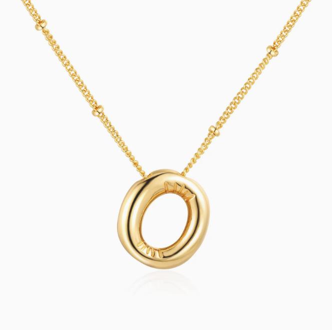 LT-12056 Stainless Steel 18K Gold Balloon Letter Necklace Silver Bubbles 26 English Alphabet Pendants Jewelry