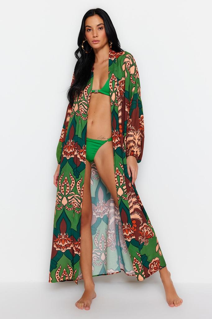 Женская мода, новое кимоно и кафтан с абстрактным рисунком и поясом, макси-тканое кимоно-кафтан из 100% хлопка