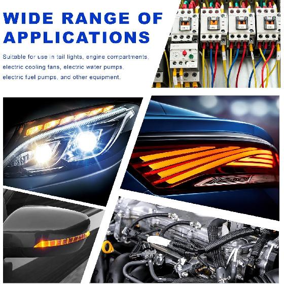 2 PCS 30A Car Starter Relay, 5 Pin 12V Waterproof Starting Relay Universal Replacement, Multi Purpose Automotive Standard Relays for Most Vehicles,
