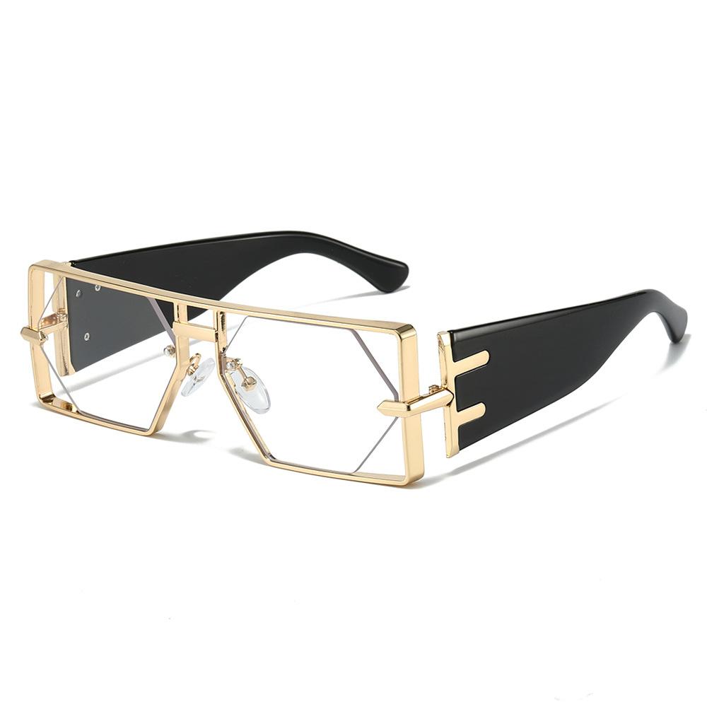Стимпанк Прямоугольные Солнцезащитные Очки Женские Мужские Роскошная Полая Металлическая Оправа Солнцезащитные Очки Винтажные Шестиугольные Очки UV400 Защита