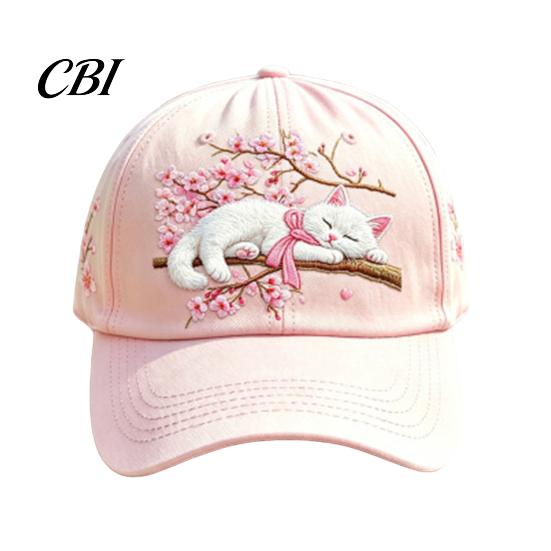 Women Baseball Hat with Rhinestone Bow, Embroidered Bees Butterflies Pattern Sun Casual Outdoor Hat, Adjustable Metal Buckle Sport for All-Season Wear
