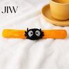 Halloween Decorations for Outfits 2 Pcs Slap Bracelets, Plush Pumpkin, Bat, Ghost, Black Cat Soft Portable Festive Armband Bands Kids, Trick or Treat