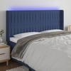 Vidaxl Zagłówek Do Łóżka Z Led, Niebieski, 203X16X118/128 Cm, Tkanina