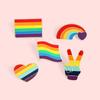 50pcs Gay Pride Rainbow Brooch Creative Victory Heart-shaped Cute Lapel Pin Decorations For Clothes Bags Hats