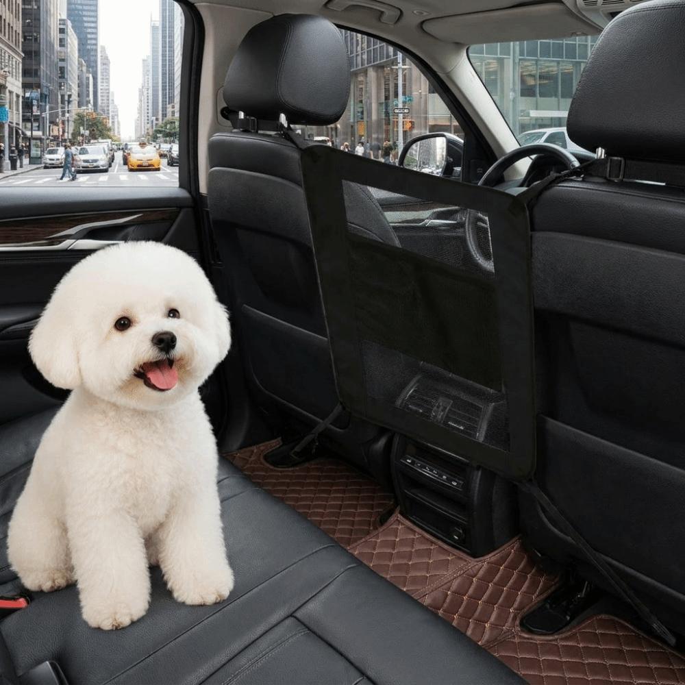 Adjustable Rear Seat Protective Railing Elastic Car Seat Storage Net Pet Restraint
