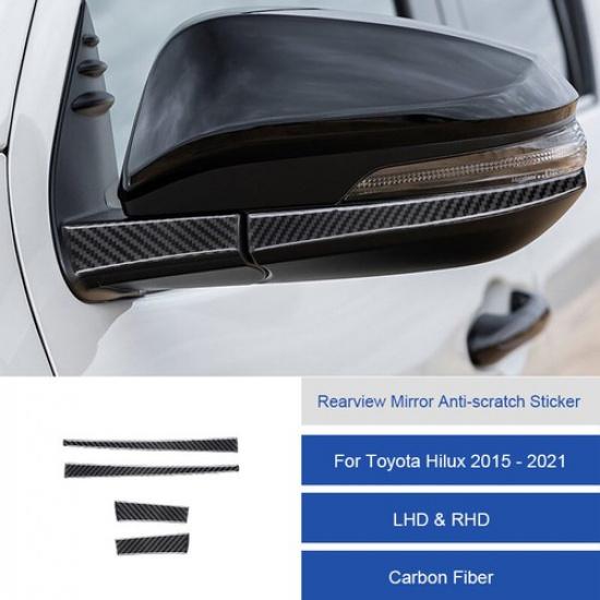 4 шт. Черная накладка на зеркало заднего вида из углеродного волокна для Toyota Hilux 2015-