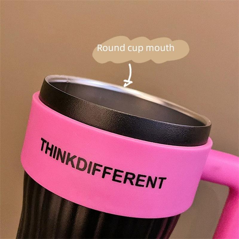 860ml Thermos Water Bottle Stainless Tumbler Large Capacity Coffee Thermal Cup With Handle Straw Outdoor Vacuum Insulated Bottle
