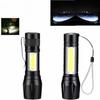 Portable LED Flashlight XPE COB Flashlight with 3 Modes Rechargeable Zoom Flashlight Light Waterproof Camping Light