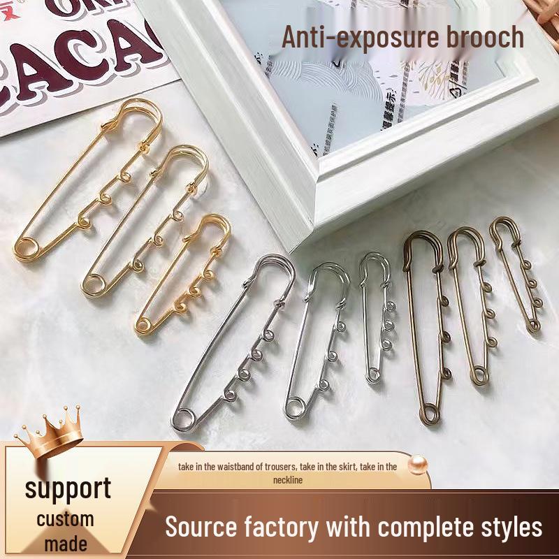 Korean Style High-Quality Safety Brooch: Color-Preserving Electroplated Wrap-Around Pin, European Standard, DIY Handmade.