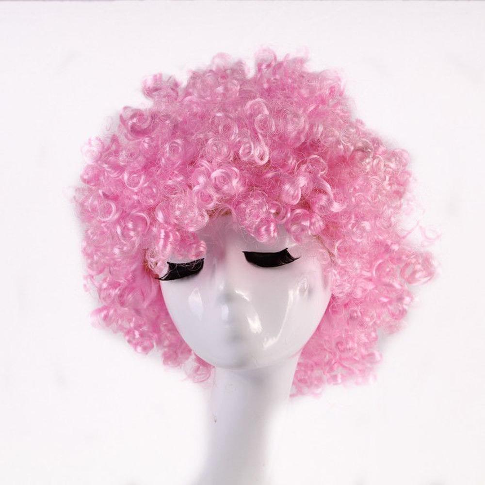 Rainbow Football Fans Wigs Synthetic Wigs Halloween Cosplay Hairs Afro Curly Clown Wigs Kids