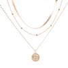 Minimally Designed Multi-layer  Pendant Necklace, Fashionable And Personalized For Women, Featuring Gold Beads, Circular Blades, And Necklaces
