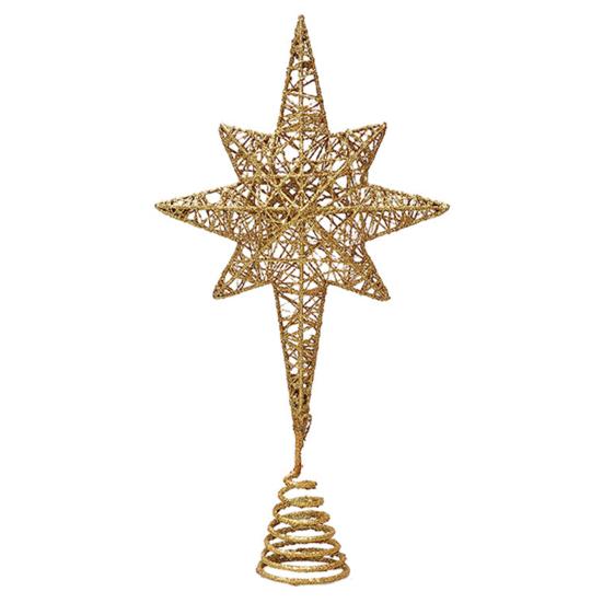 Christmas Tree Top Rustproof Design Star Sparkling Bright Color Hollow-out 3D Christmas Tree Top Ornament