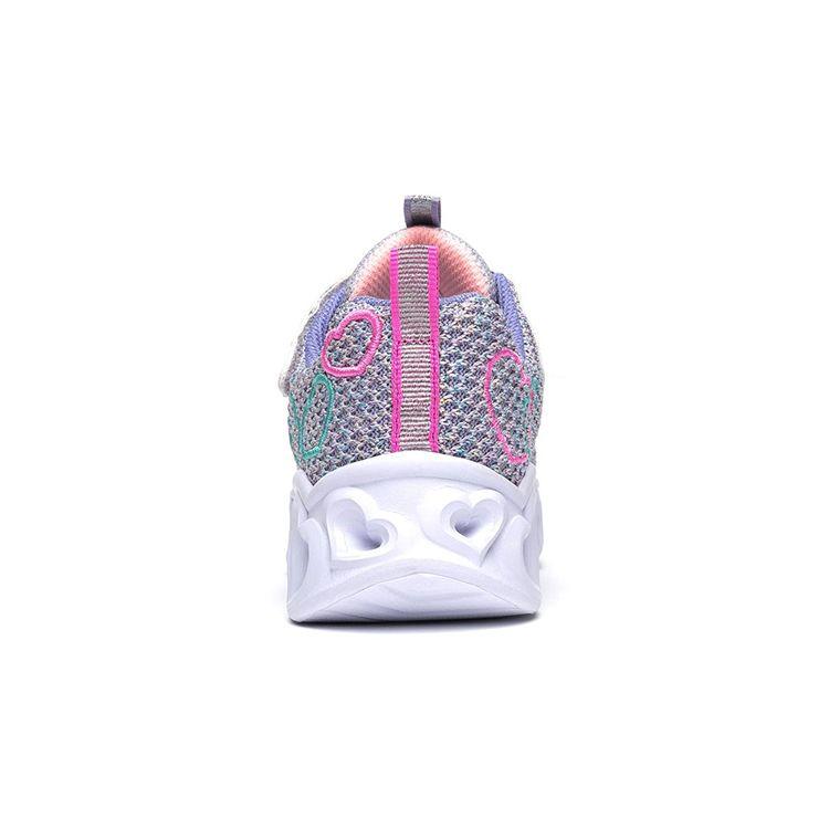 Skechers Кроссовки для спорта и отдыха с подсветкой в виде сердечек, детские, фиолетово-зеленые 302080L-PWMT