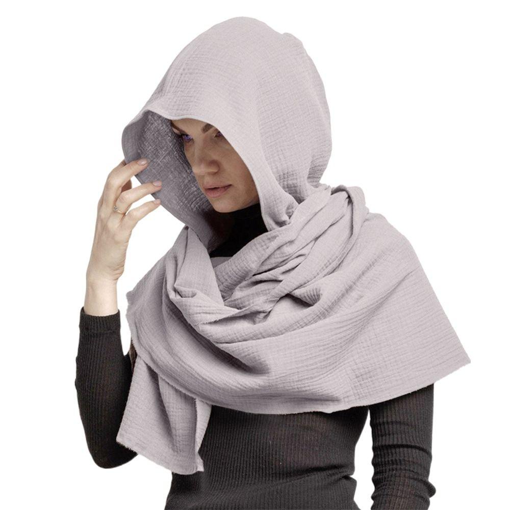 Multifunctional Usage Multifunctional Hooded Cowl Fashion Linen Cotton Cowl Hood Shawl Scarf Cape