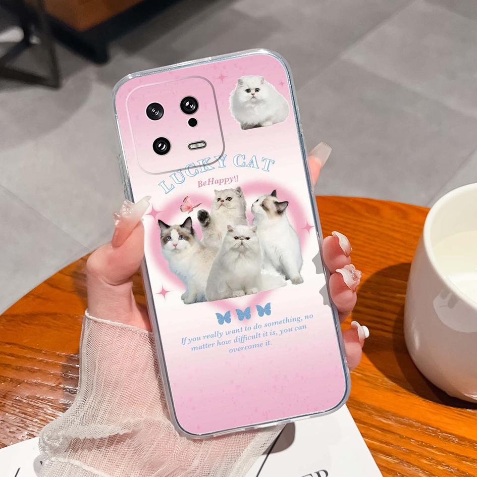 Для Xiaomi 13 14 12 12S 12T 12X Ultra Lite Poco M7 X7 Pro чехол для телефона милый мультяшный рисунок животного прозрачный силиконовый защитный чехол для Xiaomi Capa