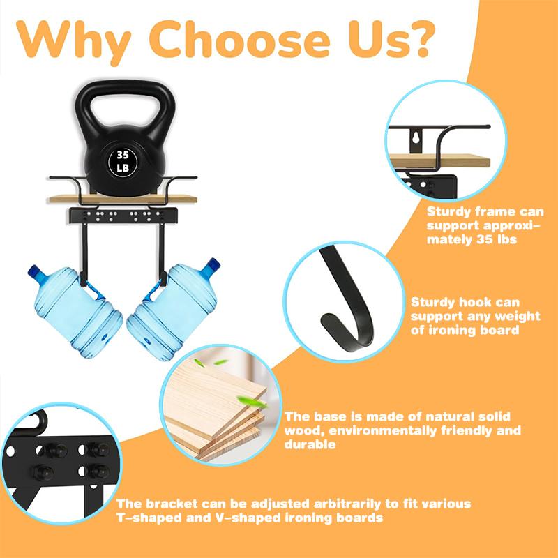 Ironing Board Holder Wall Mount - Laundry Room Iron And Ironing Board Hanger Laundry Room Decor Organization And Storage