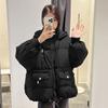 Winter Women Cotton Jacket Thickened Zip Up Hooded Coat Korean Style Student Puffer