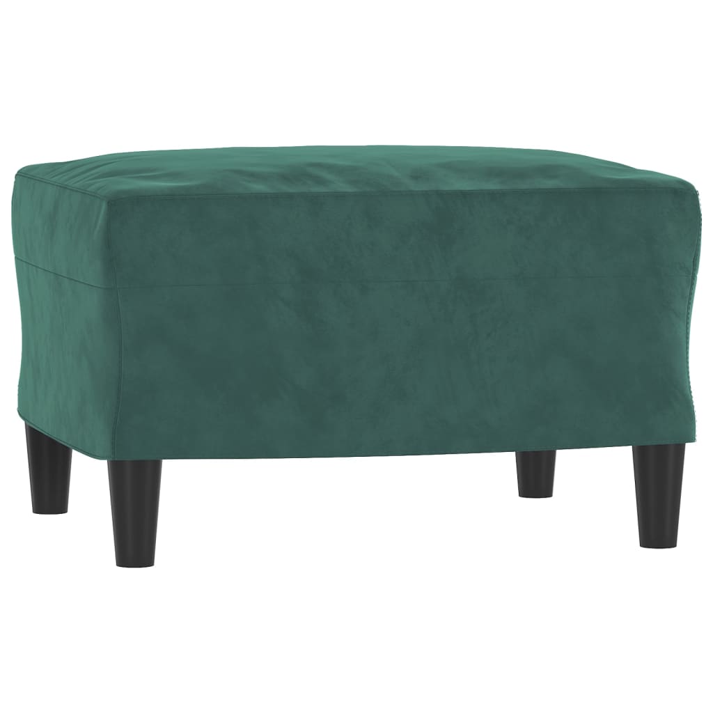 Vidaxl 3-Osobowa Sofa Z Podnóżkiem, Ciemnozielony, 180 Cm, Aksamit