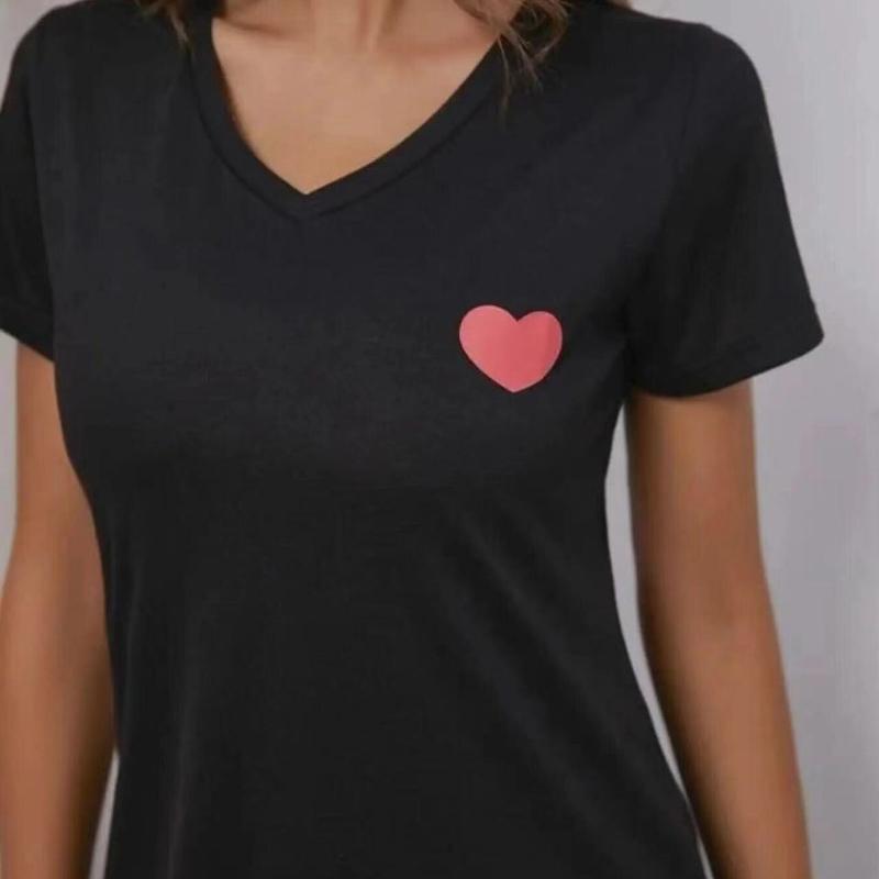 Красное летнее женское ночное платье с V-образным вырезом и короткими рукавами, ночная рубашка с принтом в виде сердца, кружевная отделка, ночная рубашка, пижама, ночная рубашка, юбка