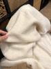 Женские брюки клеш из смесовой шерсти цвета Off-White: Осенне-зимний стиль, Свободный крой, На флисовой подкладке, Вязаный, Длины до пола