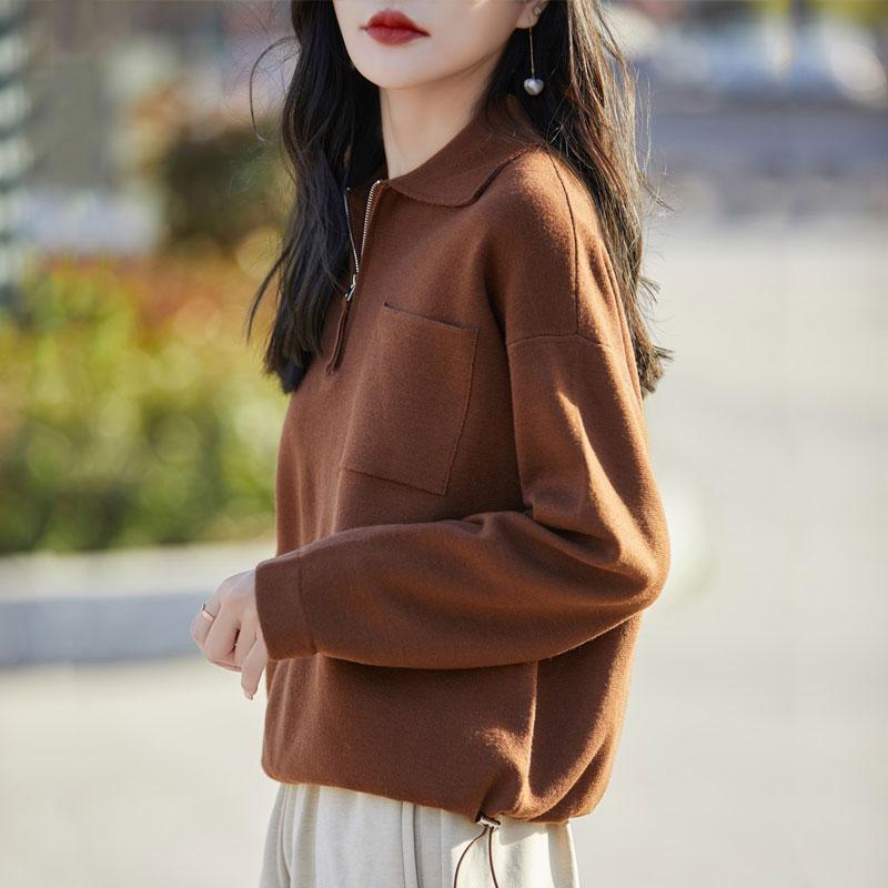 Женский кашемировый свитер Qinghe кашемир 50% шерсть 50% шелк Женский осенне-зимний кашемировый свитер мягкий и теплый