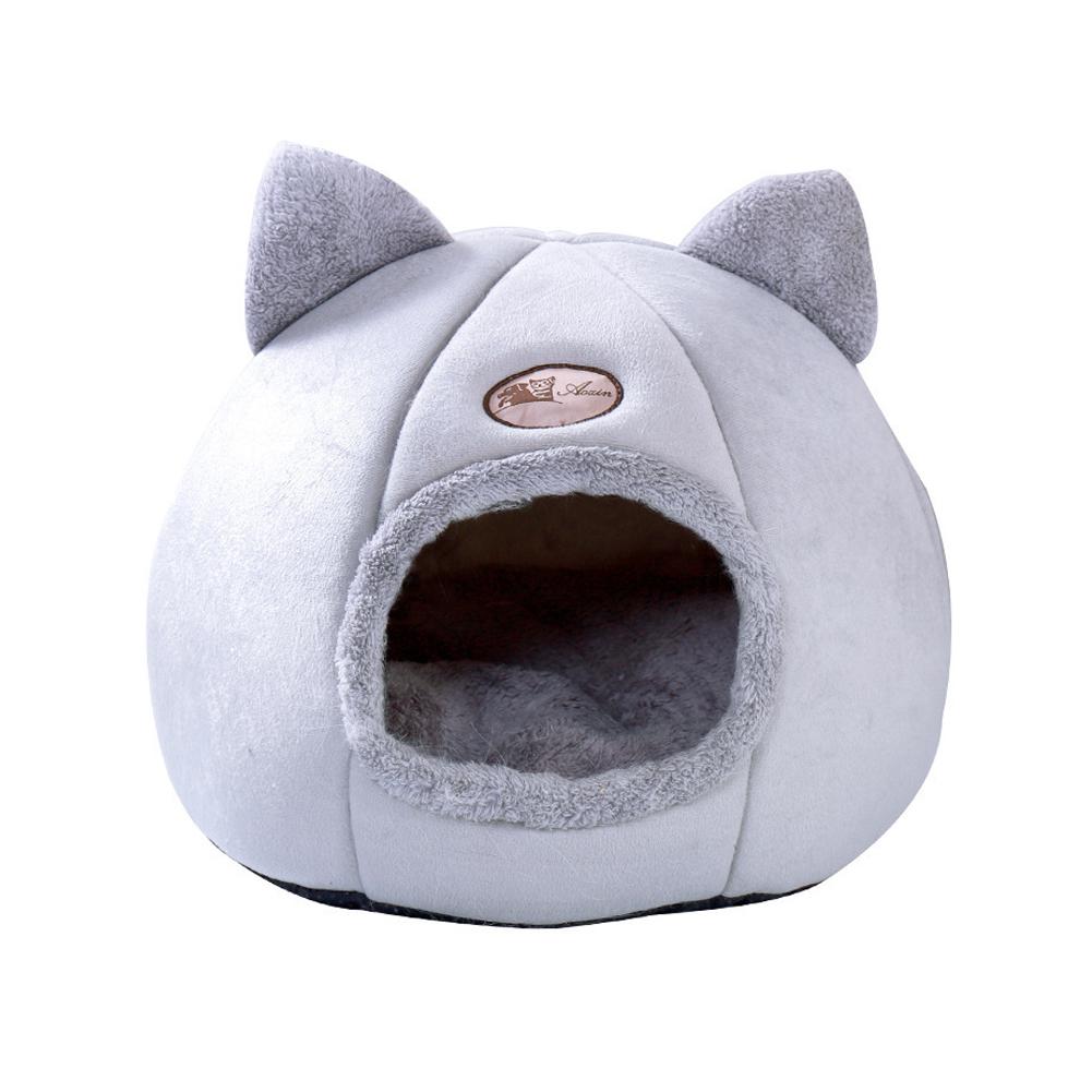 House Cat Dog Pet Warm Cave Beds For Indoor Cats Cozy Wool Igloo Nest Kennel Mlxl