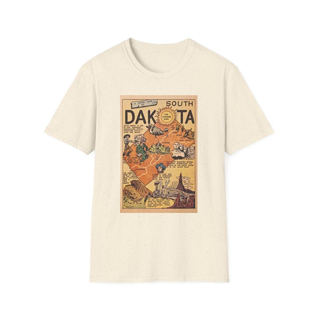 South Dakota Vintage Map T-Shirt and kids tshirt | Retro Travel Poster Graphic Tee | USA Travel Gift Shirt and kids tshirt