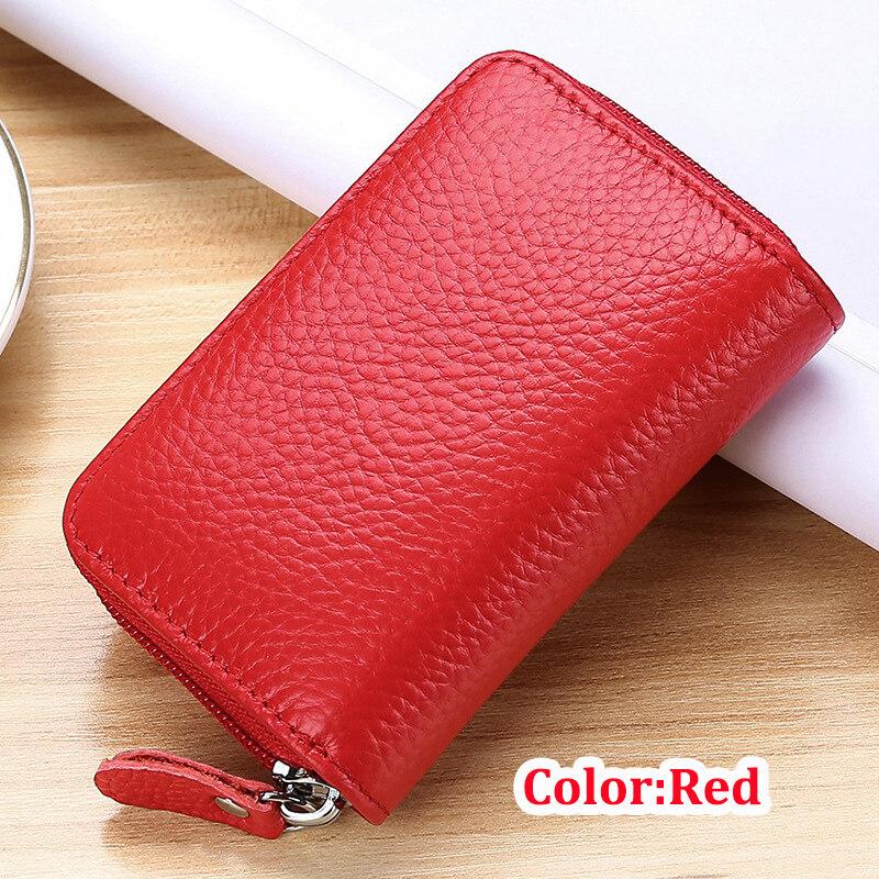 Держатель для кредитных карт из натуральной кожи для мужчин и женщин, держатели для удостоверений личности VIP-карт, тонкая маленькая сумка на молнии, деловой орган, чехол для карт