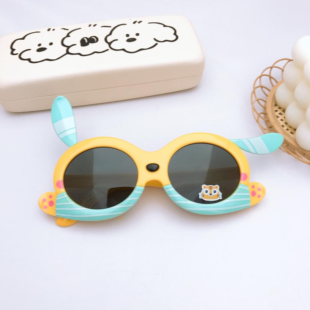 Детские поляризованные солнцезащитные очки в форме Пикачу, детские солнцезащитные очки, очки с длинными ушками щенка, силикон