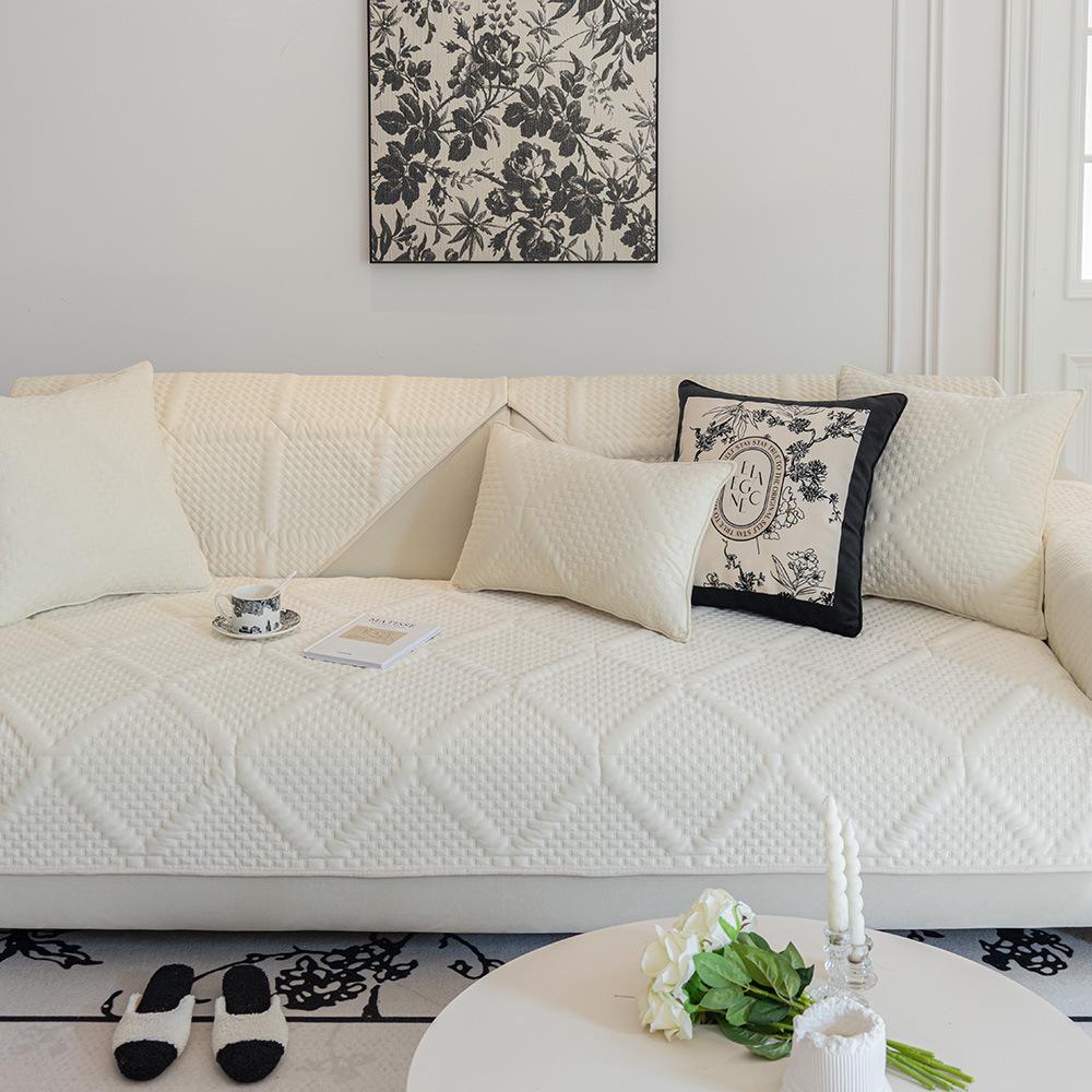 Зимняя хрустальная бархатная диванная подушка, новая легкая французская кремовая подушка в стиле тканевая кожаная диванная подушка