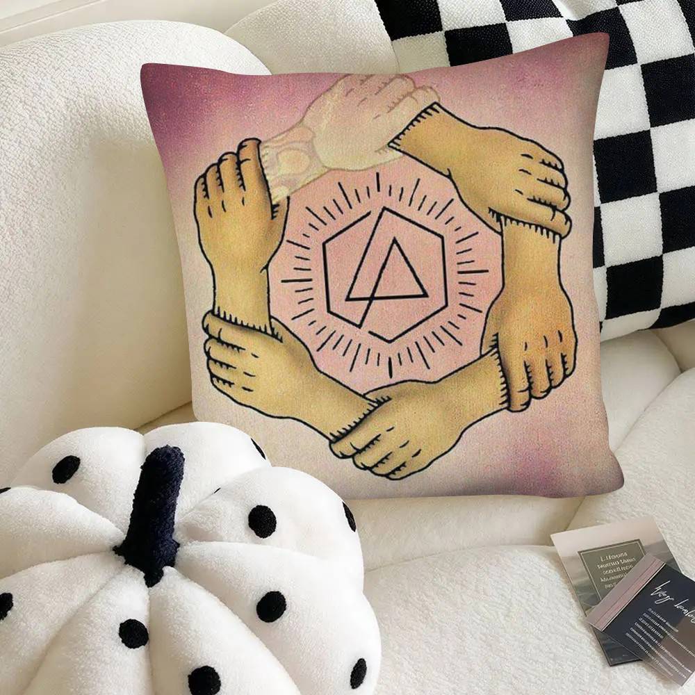 LLinkinSParkS Cartoon Pillow Case Fashion Square Pillowcase Bedroom Sofa Room Ins Decoration Leisure