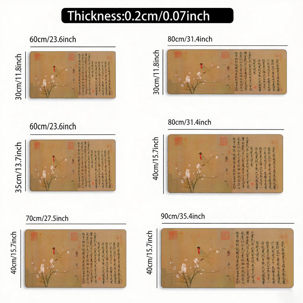 Chinese Landscape Painting Mouse Pad Large Rubber Anti-slip PC Desk Accessories Mousepad for Office and Gamer Keyboard Decor Mat