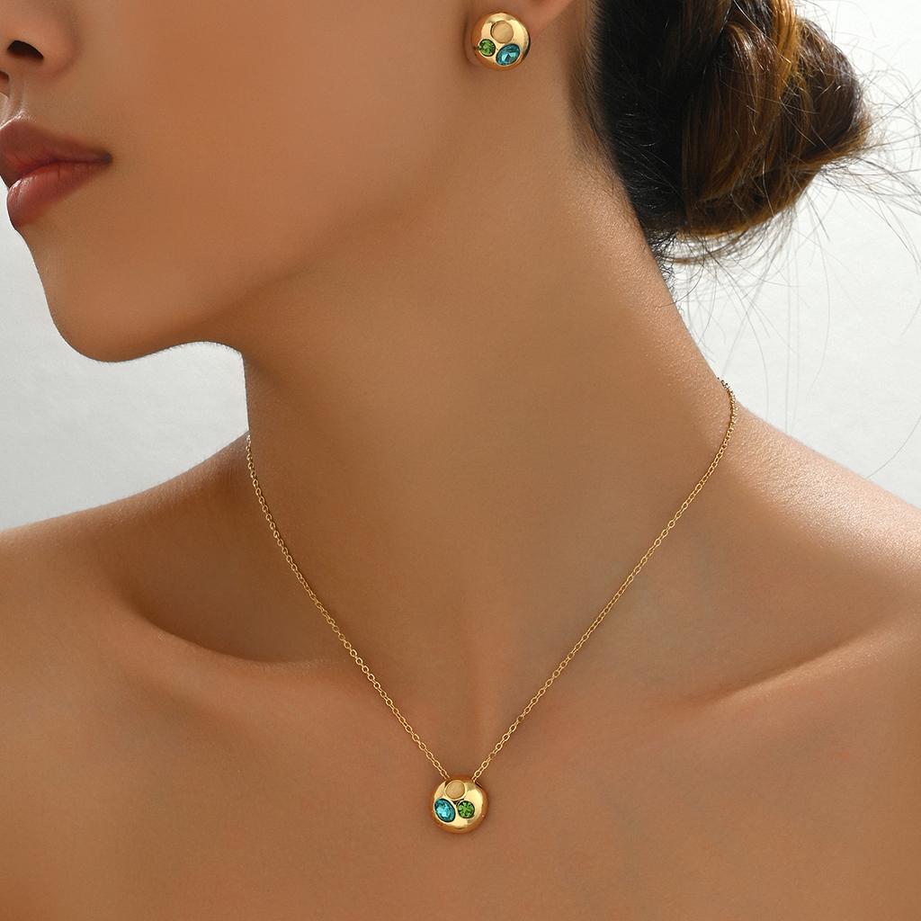 Универсальные женские серьги, ожерелье, комплект, бриллиантовое покрытие 18 карат, геометрические серьги в виде ключичной цепочки