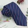 Handmade Men's 8cm Black Grey Striped Jacquard Silk Tie