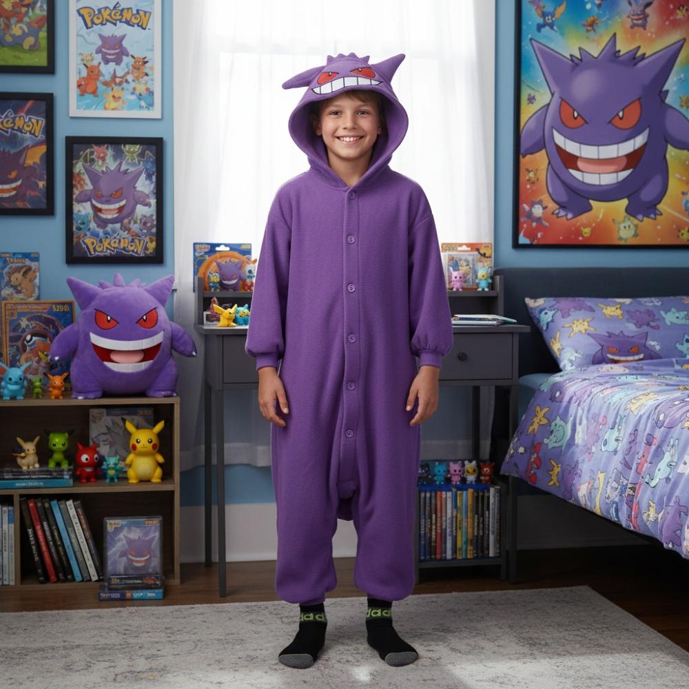 Piżama Onesie Kigurumi Kostium Przebranie Pokemon Gengar Dzieci 95 - 105Cm