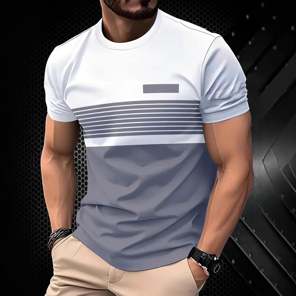 Мужская уличная полосатая футболка, модная повседневная забавная футболка с круглым вырезом, новая летняя футболка с 3D-цифровой печатью