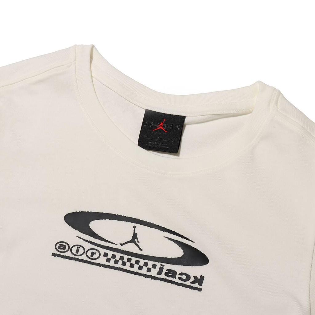 Jordan X Travis Scott Collaboration Outdoor Casual Sports Crow Neck Short Sleeve T Shirt Women T Shirt Sail Black FQ7806-133