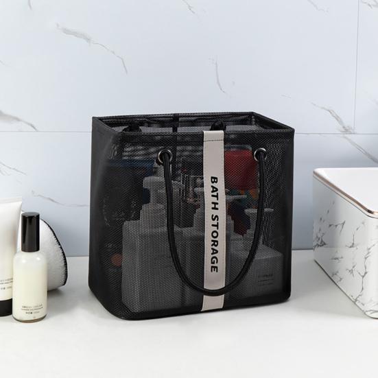 Сетчатая сумка для туалетных принадлежностей, портативная ручка, быстросохнущая, сверхмощная, большая вместимость, ванная комната, душ, дорожная сумка для макияжа, сумка-органайзер, корзина