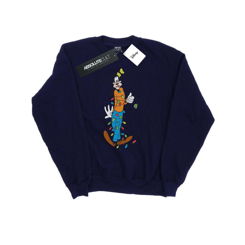 Disney Mens Goofy Christmas Lights Sweatshirt