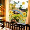 Xc6068 Sunflower Rainbow Cloud Butterfly Window Sticker Sunshine Colorful Static Glass Sticker Double Sided Visual Window Sticker