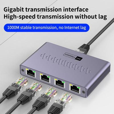 Гигабитный сплиттер сетевого кабеля RJ45: Интернет-коммутатор и усилитель с одного на четыре.