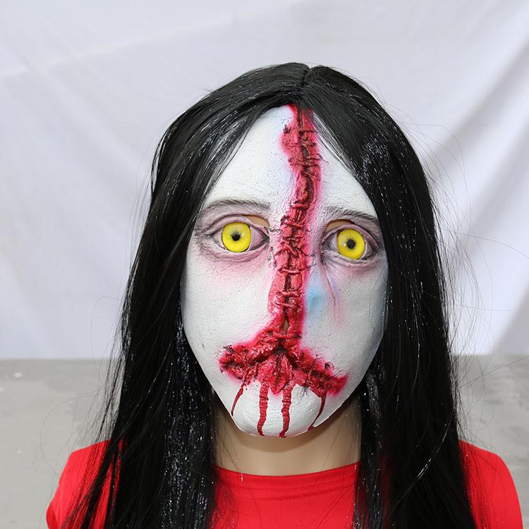 Маска Призрака с Длинными Волосами для Косплея на Хэллоуин, для Игр в Доме с Привидениями, Побег