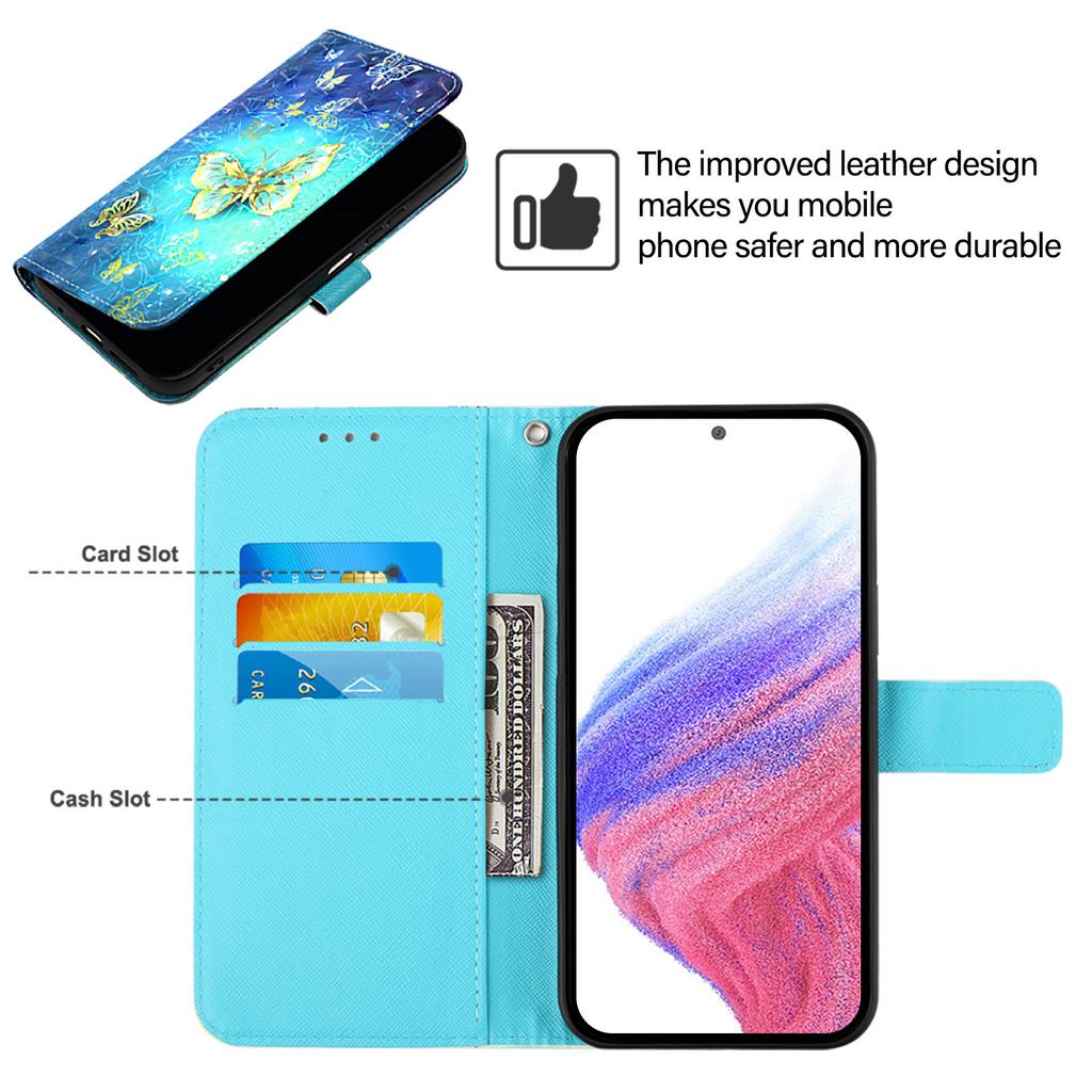 Кожаный чехол для Xiaomi 14T с принтом, кошелек-подставка, мобильная крышка с ремешком