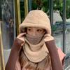 Warm Scarf Girl Beanie Women  Hat Korean Style Beanies Hooded Collar Head Cover Plush Hat