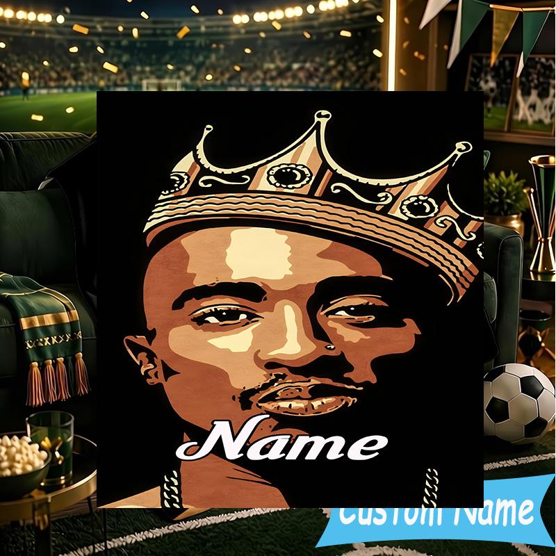 1PC Custom Name Hip Hop Throws Blanket Flannel Blankets for Couch Bed Gifts for Men Women Travel Picnic Christmas fan Gifts