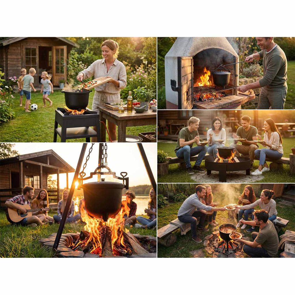 Cast Iron Cauldron Hunters Pot For Roasts, Campfire & Grill 348200