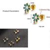 18G Cute Daisy Flower Stud Cartilage Earrings for Women Girls 14K Gold Plated Stainless Steel Enameled Fine Screw Back