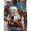 Мужские футболки Рождественский милый принт с Санта-Клаусом, короткий рукав, модная, повседневная, удобная мужская футболка