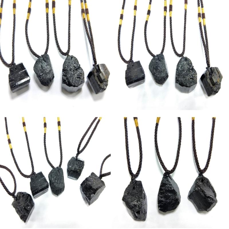 Ожерелье с подвеской из неправильного камня, выдвижная цепочка, подвеска из турмалина, чокер, уникальная длинная цепочка для свитера